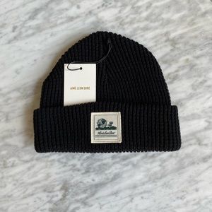 Aime Leon Dore Black Ribbed Beanie